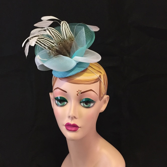 Teal & Turquoise Fascinator - Wedding, Evening, Races, Special Occasion Headpiece